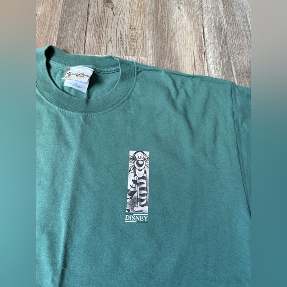 VTG Disney Tigger Graphic T-shirt Green Multi Color Comfy Size L XL UNISEX - Picture 4 of 6